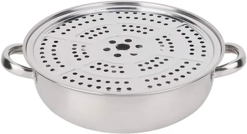 Miniatura 6 de Bollos de vapor Horno 28CM Acero inoxidable sola capa Stockpot Hotpot Vaporizador de alimentos Olla Utensilios de cocina Cocina doméstica