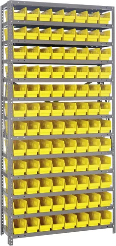 Miniatura 74 de Quantum QSBU-245BK Heavy Duty Shelving Unit with (7) Shelves and (24) QUS245 Black Bins for Garage Warehouse Storage Distribution 400 lb Load