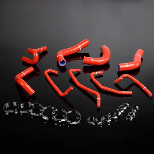 Miniatura 7 de PIT66 Kit de manguera de radiador de silicona, compatible con Mazda Miata MX5 1994-1997 1.8L naranja profundo con abrazaderas