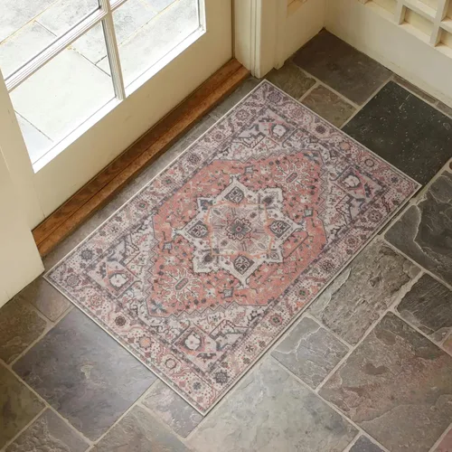 Miniatura 34 de Collive Tapete lavable para puerta de interior, antideslizante, alfombra de entrada retro de 20 x 32 pulgadas, tapete de entrada de absorción Multi