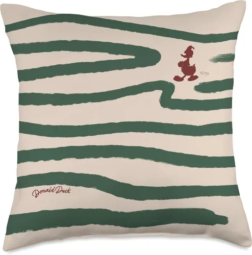 Disney Donald Duck Retro Vintage Silhouette & Waves Pattern - Almohada de 18 x 18 pulgadas, multicolor