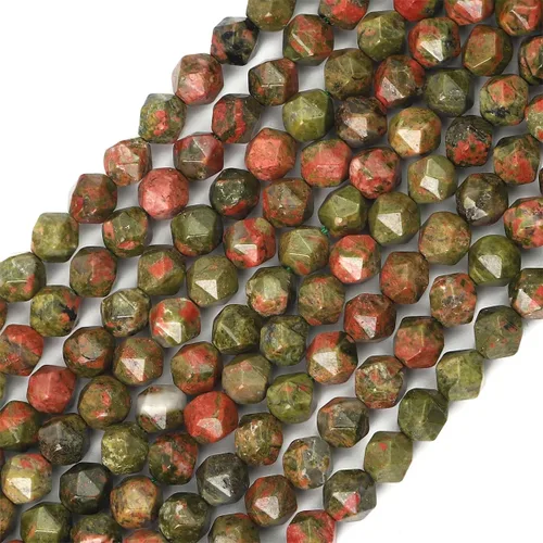 Miniatura 13 de BEADIA Cuentas redondas de facetas de piedra natural de amazonita de 6 mm para hacer joyas, tira de 36 cm