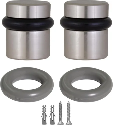 Miniatura 16 de Design House 189290-SN - Protector de pared para puerta con punta de goma, tapón de puerta de aluminio de níquel satinado, paquete de 2