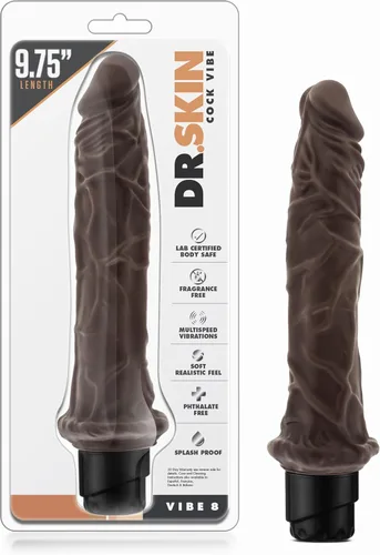Miniatura 11 de Blush Dr. Skin Cock Vibe #1: Consolador vibrador largo de 9 pulgadas ~ Vibrador silencioso de múltiples velocidades de 2 pulgadas de ancho ~ Beige