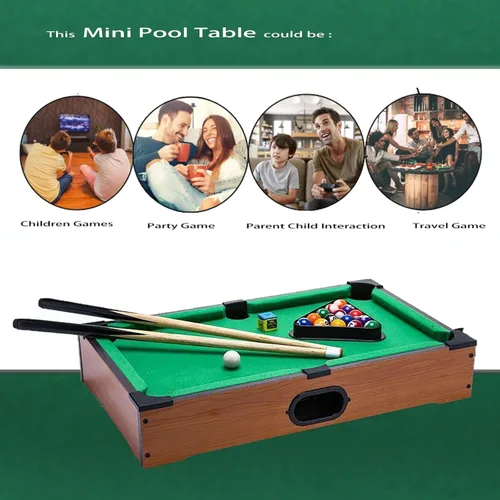 Miniatura 6 de Mini mesa de billar para niños, mesa de juego de billar pequeña, mesa de billar de sobremesa, juguete de mesa de billar para gato, regalo