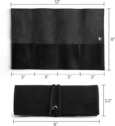 Miniatura 28 de Hide & Drink, Organizador de rollos de reloj de cuero hecho a mano de cuero de grano completo, con capacidad para hasta 4 relojes, fácil de llevar