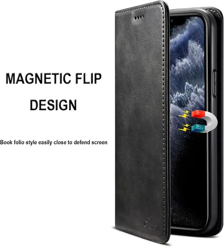 Miniatura 4 de SINIANL Funda compatible con iPhone 13, funda tipo cartera para iPhone 13 con soporte para tarjetas, funda plegable de cuero con función atril
