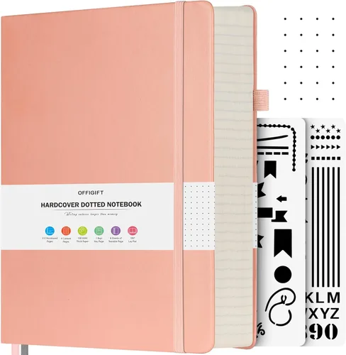 Cuaderno de puntos, 312 páginas numeradas, cuaderno grande B5 de cuero de tapa dura, cuaderno de 3.53 oz/yd² con páginas de índice, diario de puntos