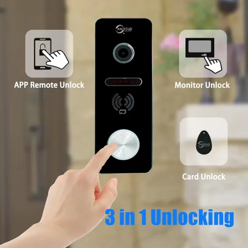 Miniatura 5 de ANJIELO SMART Timbre de video con cable con monitor interior, sistema de intercomunicación de video con cable, audio bidireccional, detección