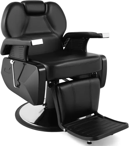 Artist hand Silla de peluquería hidráulica, sillas de estilo de 21 pulgadas de ancho para salón con capacidad de 450 libras, silla reclinada de Negro