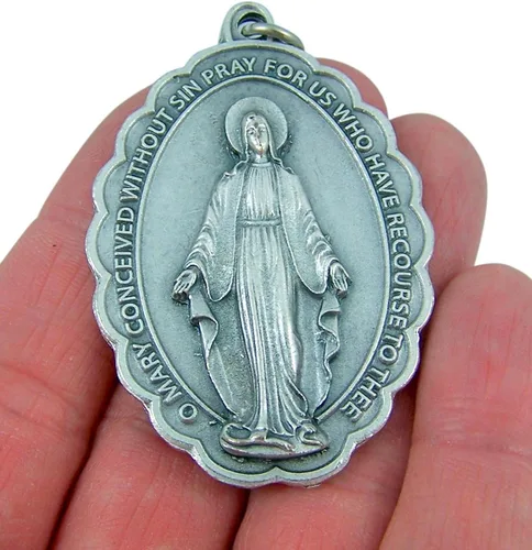 Miniatura 3 de Medalla milagrosa con borde festoneado, 2 14 pulgadas