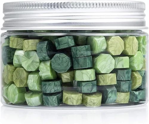 Mceal 200 piezas de perlas de cera de sellado mezcla verde tres colores