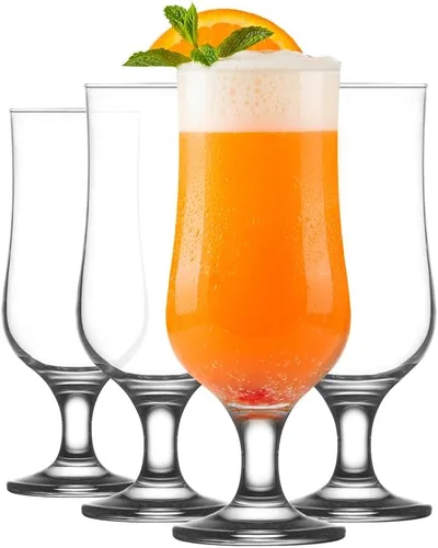 LAV Juego de vasos Hurricane de 4 a 13 onzas, vasos de cóctel altos de piña colada, sangría, mojito, batido, jugo, bebidas tropicales, vasos de