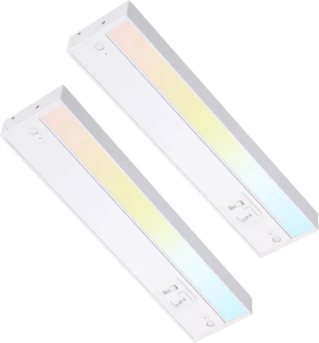 Miniatura 12 de TORCHSTAR Iluminación LED para debajo del gabinete, 5CCT, 8 pulgadas, 6 W, 450 lm, cableado y enchufable, 5 colores seleccionables, CRI90 120 V