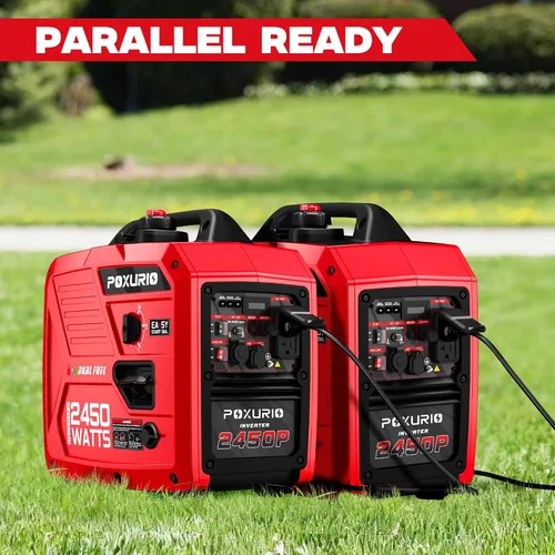 Miniatura 7 de Generador inversor de combustible dual de 2450 vatios para uso doméstico, tanque de combustible grande de 1.6 galones hasta 8.3 horas de uso