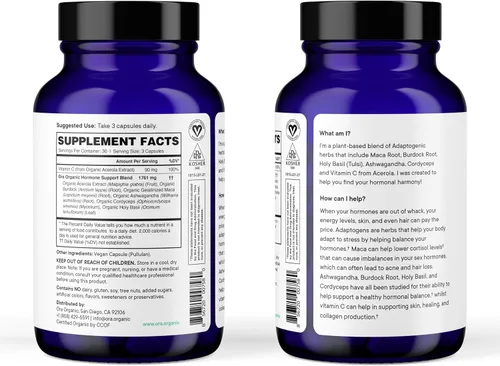 Miniatura 6 de Ora Organic Suplemento de equilibrio hormonal natural y alivio del acné hormonal para mujeres, ayuda a la piel, el estado de ánimo, la energía
