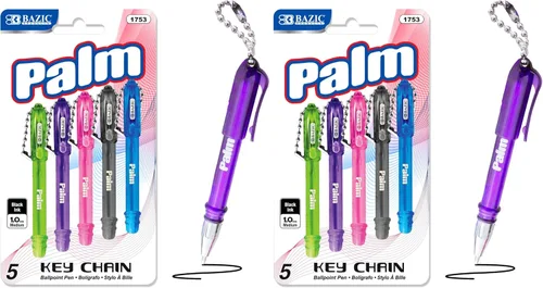 Miniatura 9 de BAZIC PRODUCTS Palm - Mini bolígrafo con llavero, 5 unidades, para escritura escolar, oficina, caja de 24