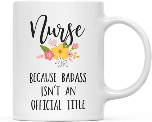 Miniatura 58 de Andaz Press Taza de café de 11 onzas, regalo de broma, tía porque Badass no es un título oficial, gráfico floral, 1 paquete