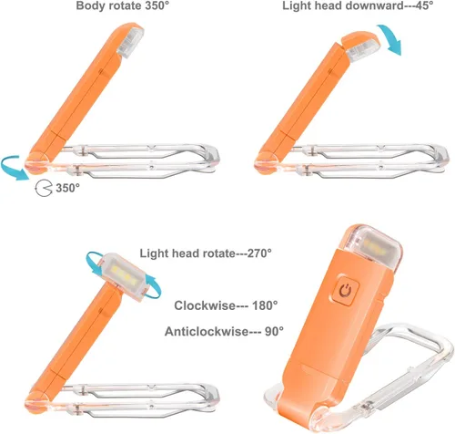 Miniatura 6 de HONWELL Luz de libro recargable, luces LED de lectura con clip para niños que leen en la cama, 3 niveles de brillo, luz de marcador regulable