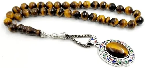 Miniatura 7 de ALBASHAN Tasbih - Cuentas de oración de ojo de tigre natural para hombre, Misbaha musulmana, 33, 45, 51, 66, 99, 100 cuentas de rosario profesional