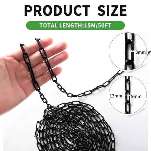 Miniatura 2 de Cadenas colgantes de metal de 50 pies y 1/8 de pulgada, cadena para accesorios, cadena decorativa, cadena de servicio ligero, cadenas utilitarias