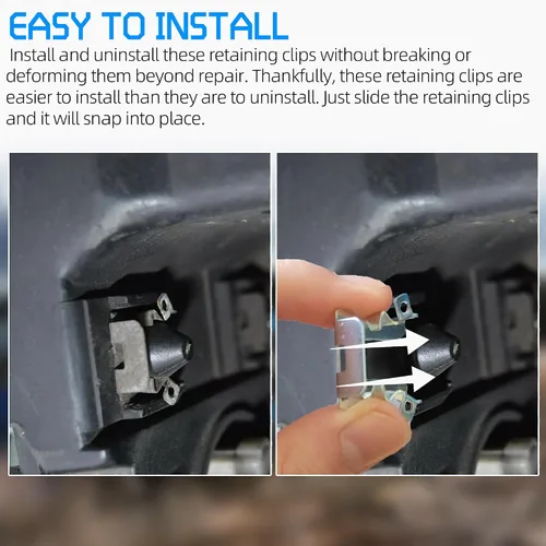 Miniatura 5 de TonGass (Paquete de 6) Clips de Retención de Faros Pivotantes de Repuesto Exactos Compatibles con Ford F-150 F-250 F-350 Bronco 1992-1996 Modelos