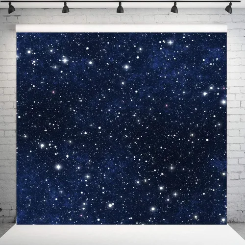 Miniatura 3 de Sensfun Fondo de fotografía de cielo estrellado nocturno de 6 x 6 pies, universo azul, galaxia, estrellas, boda, estudio fotográfico, cabina