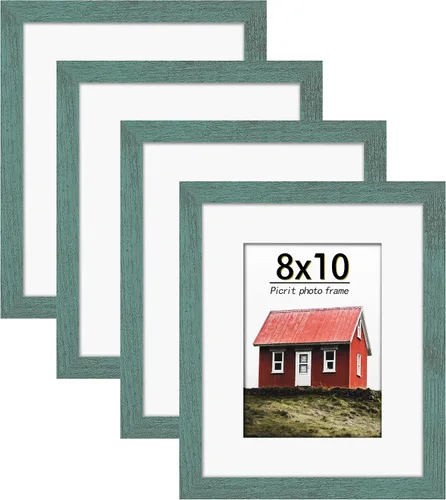 Miniatura 18 de Picrit Juego de 4 portarretratos de 6 x 6 pulgadas, hechos de vidrio real de alta definición, pantalla de 4 x 4 con paspartú o 6 x 6 sin paspartú