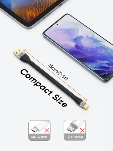 Miniatura 6 de CableCreation Cable corto USB a USB C de 6 pulgadas, cable de carga rápida USB A a USB C 2.0, cable de carga USB C corto para batería portátil