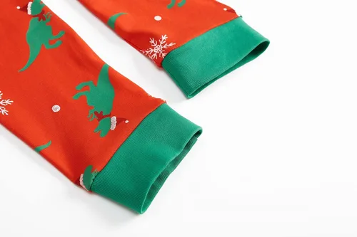 Miniatura 9 de Pijamas de Navidad para niños pequeños y niñas, 100% algodón, dinosaurio, estrellado, ropa de dormir de manga larga, 2 piezas, ropa para niños