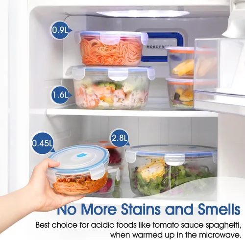 Miniatura 5 de NUTRIUPS Recipientes de almacenamiento de alimentos de vidrio grandes de 94.7 fl oz/95oz con tapas herméticas, 2.8L rectangular tamaño familiar