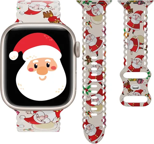 Miniatura 24 de Correa de encaje floral compatible con Apple Watch de 40mm 44mm 46mm 41mm 45mm 38mm 42mm 49mm, mujeres, correa deportiva de repuesto de silicona E
