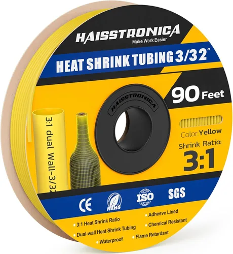 Miniatura 50 de haisstronica Tubo termorretráctil 3:1, relación de encogimiento, tubo termorretráctil de grado marino forrado con adhesivo para el hogar, automoción