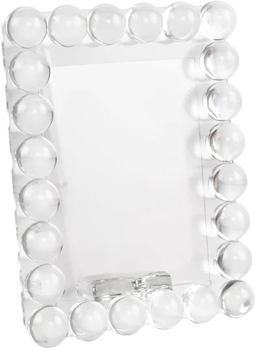 Miniatura 8 de Marco de fotos de cristal transparente de 5 x 7 pulgadas, marco de fotos con 24 bolas de alta calidad, perfecto para oficina, hogar y decoración