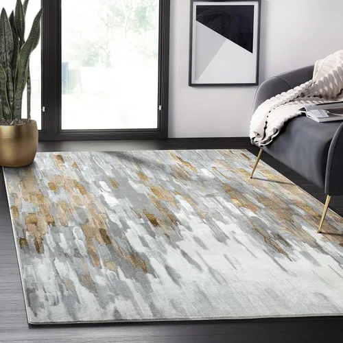 Miniatura 12 de Abani Rugs - Alfombra abstracta azul y beige de 7 pies 9 pulgadas x 10 pies 2 pulgadas, colección Porto Alfombra decorativa de estilo contemporáneo