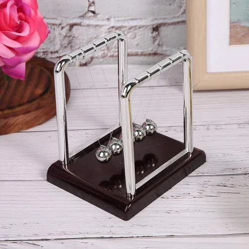 Miniatura 7 de Garosa Bolas de péndulo Newton's Laws de 3.1 x 2.8 x 3.5 in, bolas de metal balanceo de Newton para decoración de escritorio de oficina