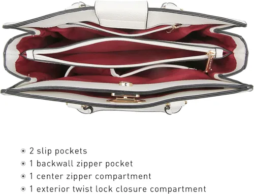 Miniatura 5 de Dasein Bolsos de Mano para Mujeres Carteras Bolsos de Trabajo para Damas Cartera Satchel Tote con Asa Superior Bolsos de Hombro con Clutch a Juego