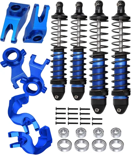 Upgrades - Amortiguadores de aleación RC, bloque de ruedas, bloques de dirección, portadores de eje trasero para granito 1/10/10/Senton 4x4 3S Blx y