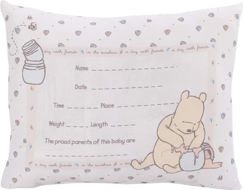 Disney Winnie The Pooh - Almohada decorativa de recuerdo, almohada personalizada, marfil, azul, amarillo (6404709P)