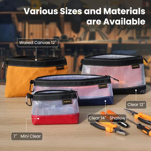 Miniatura 9 de Bolsa de herramientas transparente, bolsa de herramientas pequeña, bolsa con cremallera de 12 pulgadas, bolsa de herramientas para organizar cajas