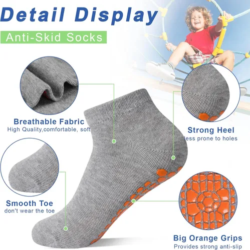 Miniatura 6 de HYCLES Calcetines Antideslizantes para Niños y Niñas Pequeños Calcetines de Agarre para Tobillo Calcetines Adhesivos Antideslizantes para Niños 6