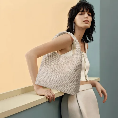 Miniatura 2 de Bolso tejido de moda para mujer, con asa superior, bolso de hombro suave de verano