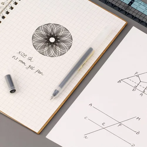 Miniatura 4 de XIZE SH Bolígrafos de gel minimalistas de estilo japonés de 0.5mm punta fina, paquete de 12, bolígrafos de tinta negra para suministros de papelería