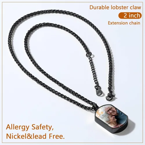 Miniatura 31 de FindChic Collares personalizados con urna para cenizas, barra vertical, gato, luna, reloj de arena, garra de perro, acero inoxidable, chapado en oro