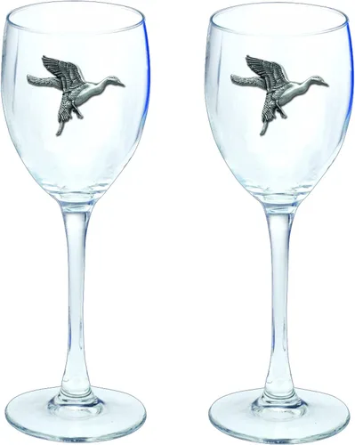 Miniatura 39 de Heritage Pewter Notre Dame - Juego de 2 copas de agua de vidrio de 12 onzas, vidrio de peltre hecho por expertos