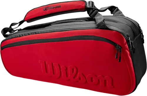 Miniatura 2 de Wilson Clash V2 Super Tour - Bolsa para raqueta de tenis, color rojo y negro, con capacidad para hasta 6 raquetas