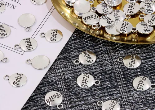 Miniatura 2 de Shapenty Dijes de fe inspiradores con mensaje para bricolaje, collares, aretes, pulseras, colgantes, llavero, marcador, fabricación de joyas
