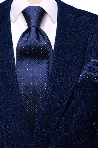 Miniatura 114 de Hi-Tie Corbata clásica de cachemira para hombre con pañuelo y gemelos a cuadros