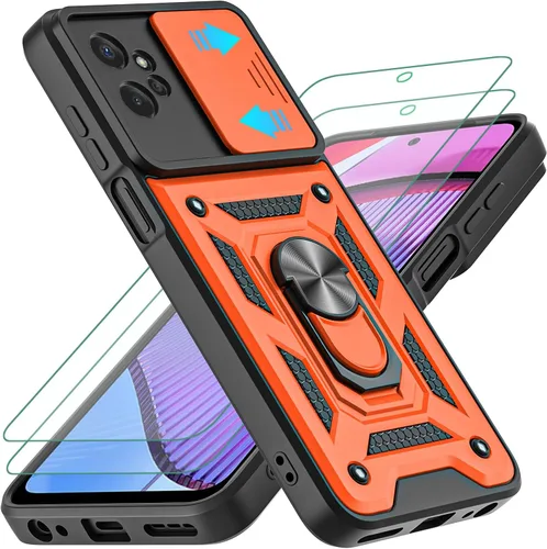 Miniatura 9 de Funda para Moto G Power 5G 2023 con cubierta deslizante para cámara y 2 protectores de pantalla HD, soporte de anillo de rotación de 360°