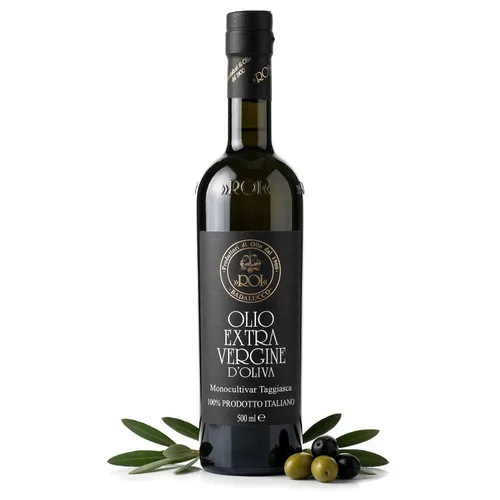 ROI Aceite de oliva italiano virgen extra Liguria, cosecha temprana prensado en frío, alto polifenol, AOVE de origen único Taggiasca, 16.91 fl oz